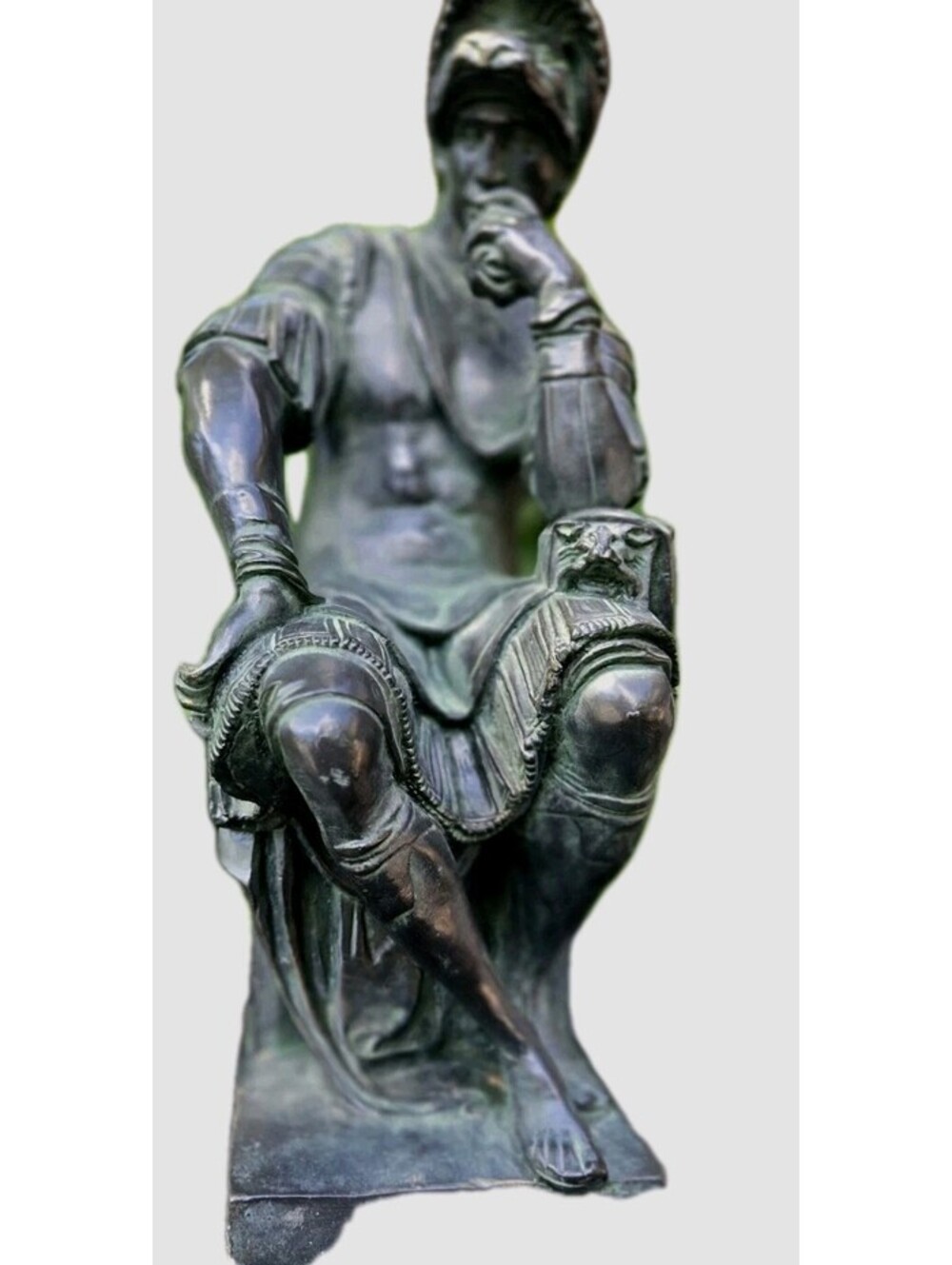 Antique Rococo Verdigris Figure Art Nouveau Bronze Color Statues Sculpture 17"